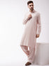 Men's Cream Cotton Blend Kurta and Pyjama Set